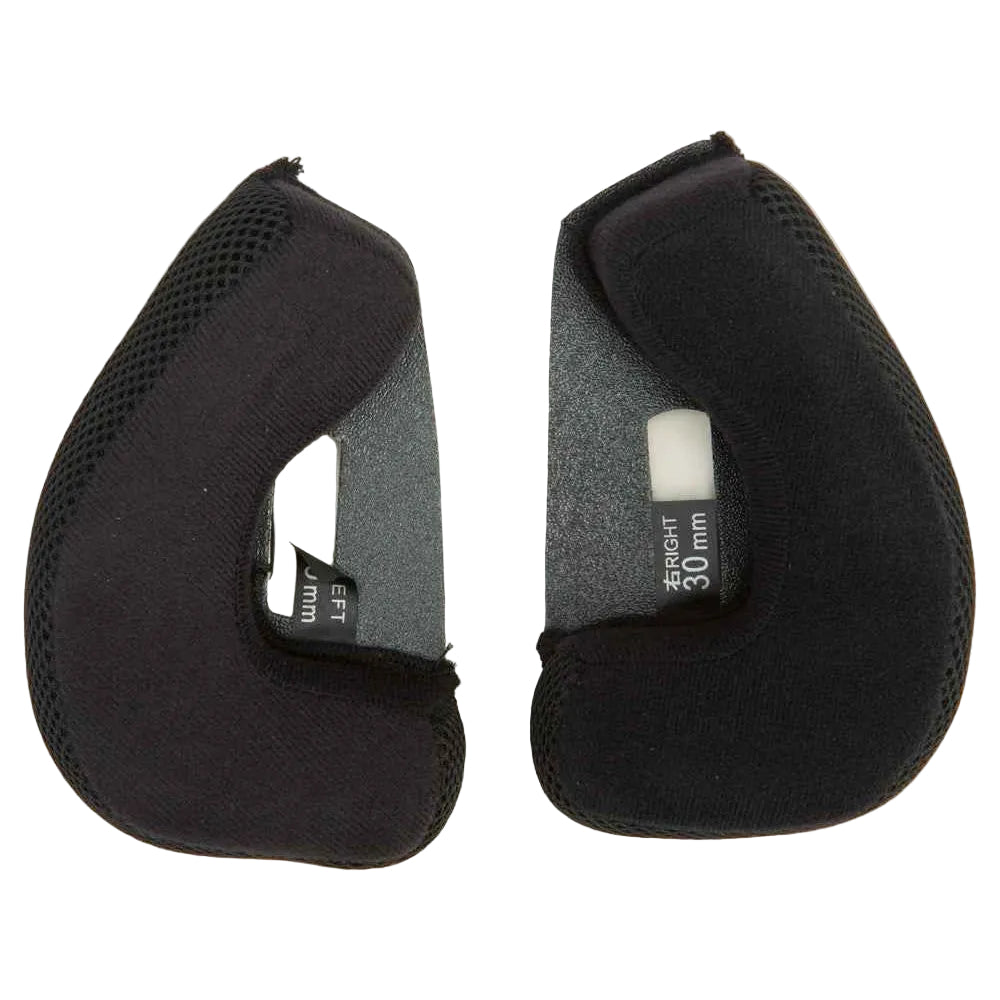 Replacement cheek pads for a motorcycle helmet