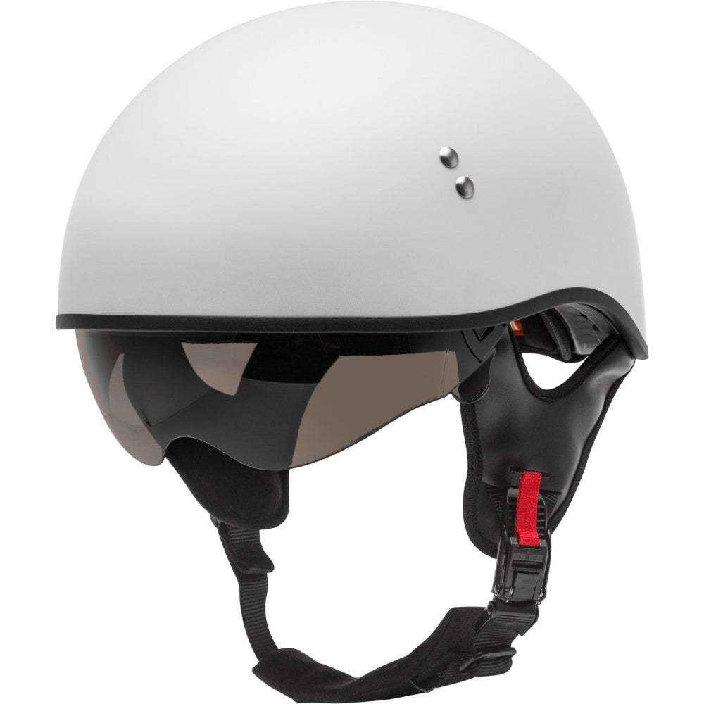 White helmet with a red strap on a transparent background