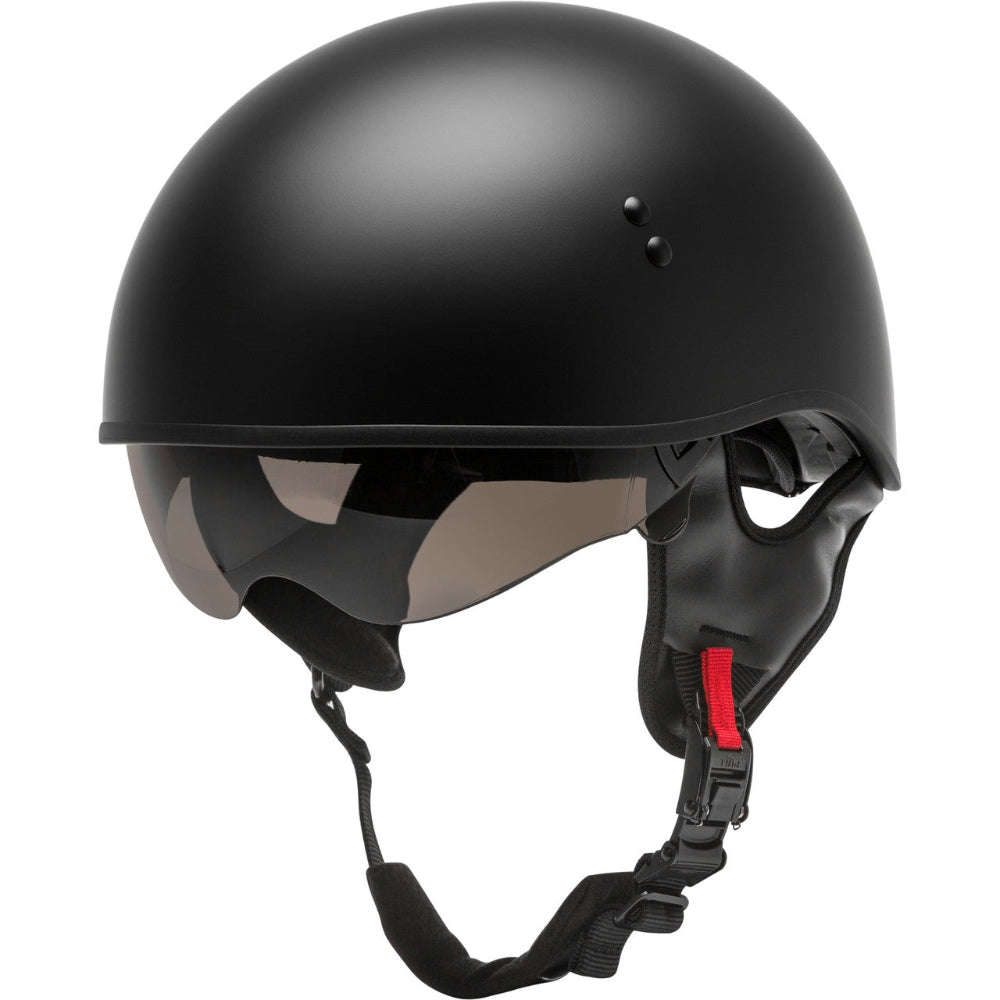 Black helmet with camouflage visor on a white background