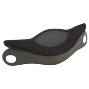 Black motorcycle seat cover on a white background
