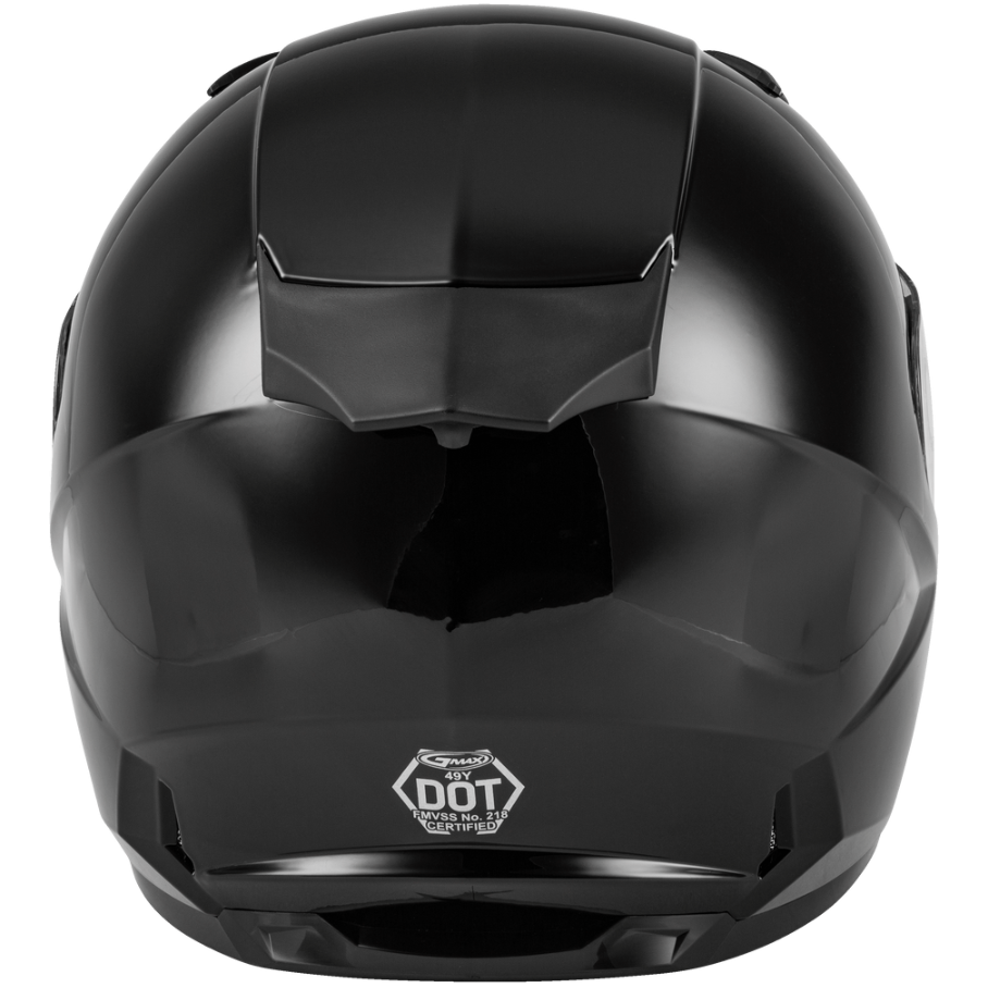 Black motorcycle helmet with a visible brand logo on a white background