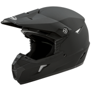 Black motocross helmet on a white background
