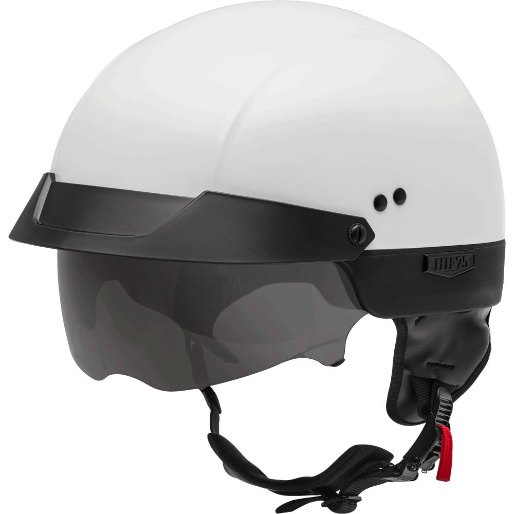White helmet with black visor on a transparent background
