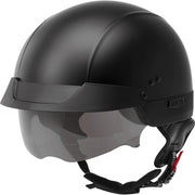 Black helmet with visor on a transparent background