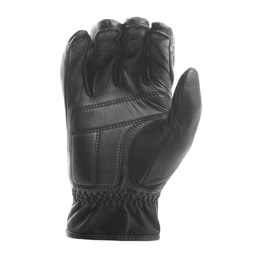 Black leather glove on a white background