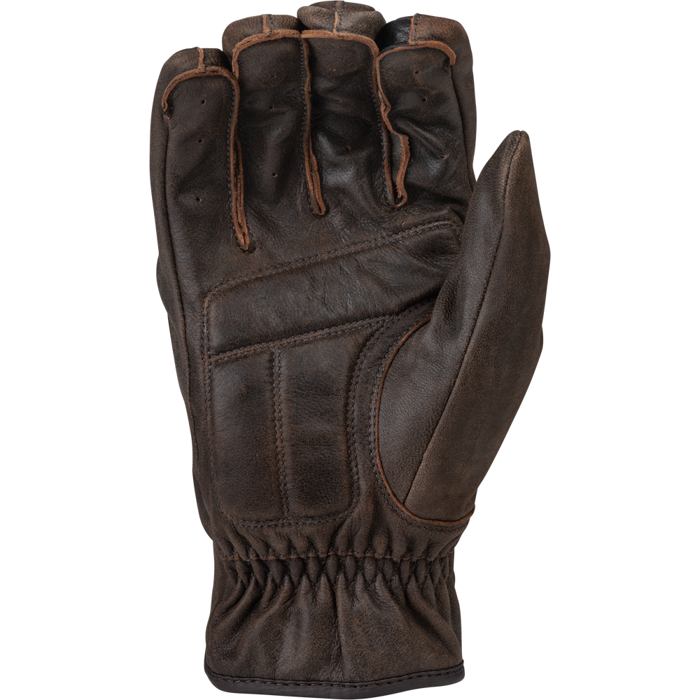 Brown leather glove on a white background