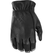 Black leather glove on a white background