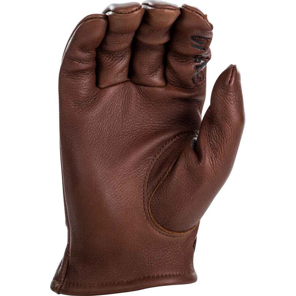 Brown leather glove on a white background