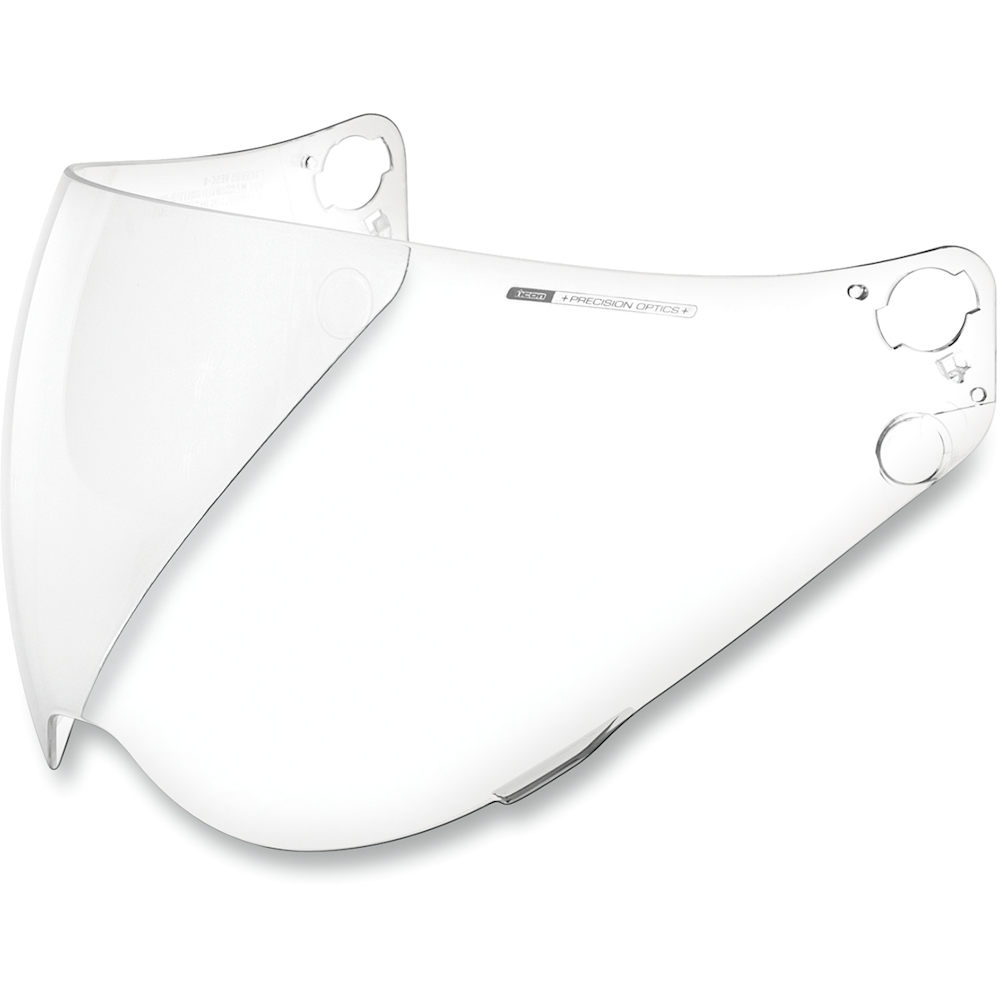 Clear motorcycle visor on a white background