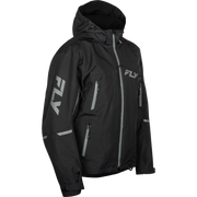 Black jacket with gray accents on a white background