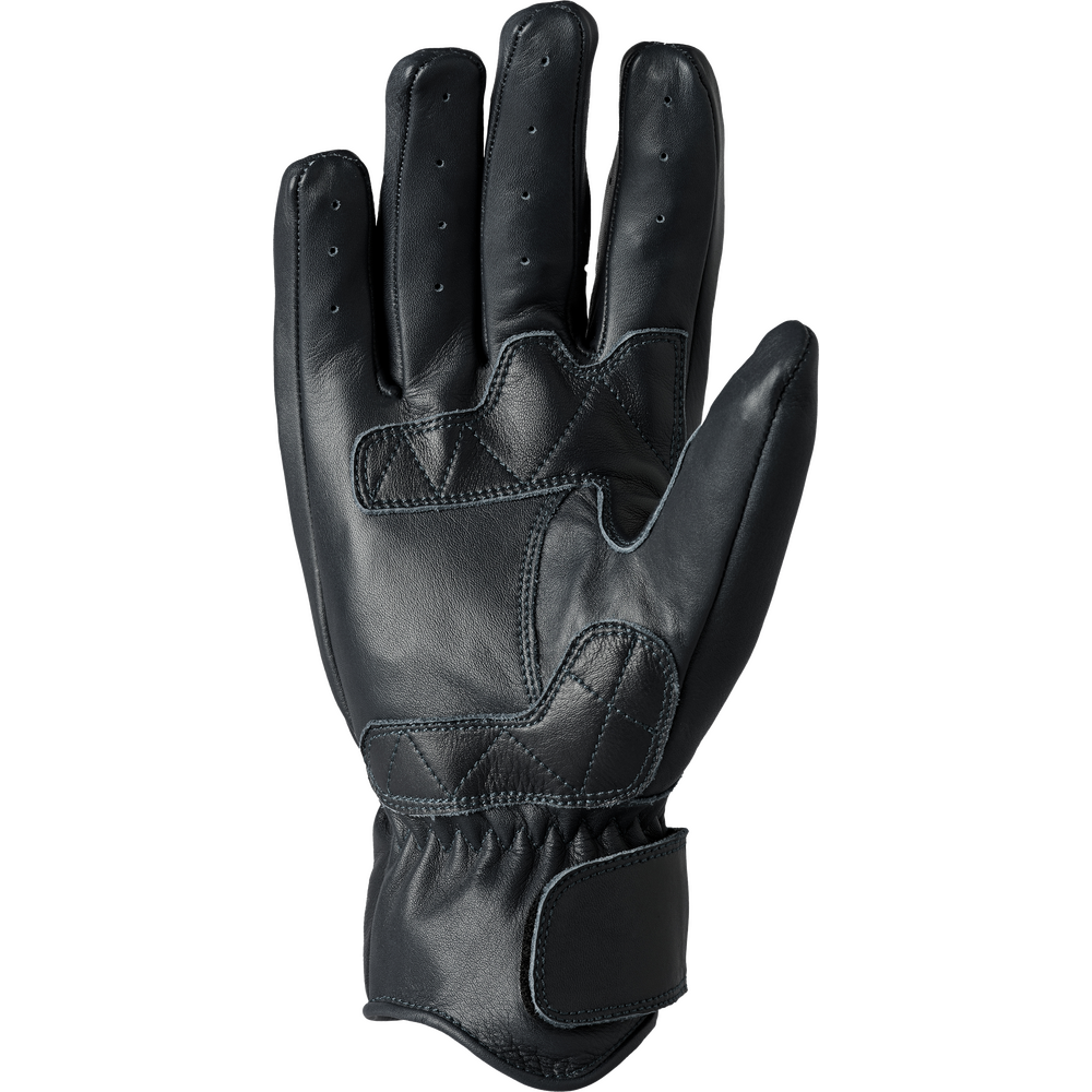 Black leather glove on a white background