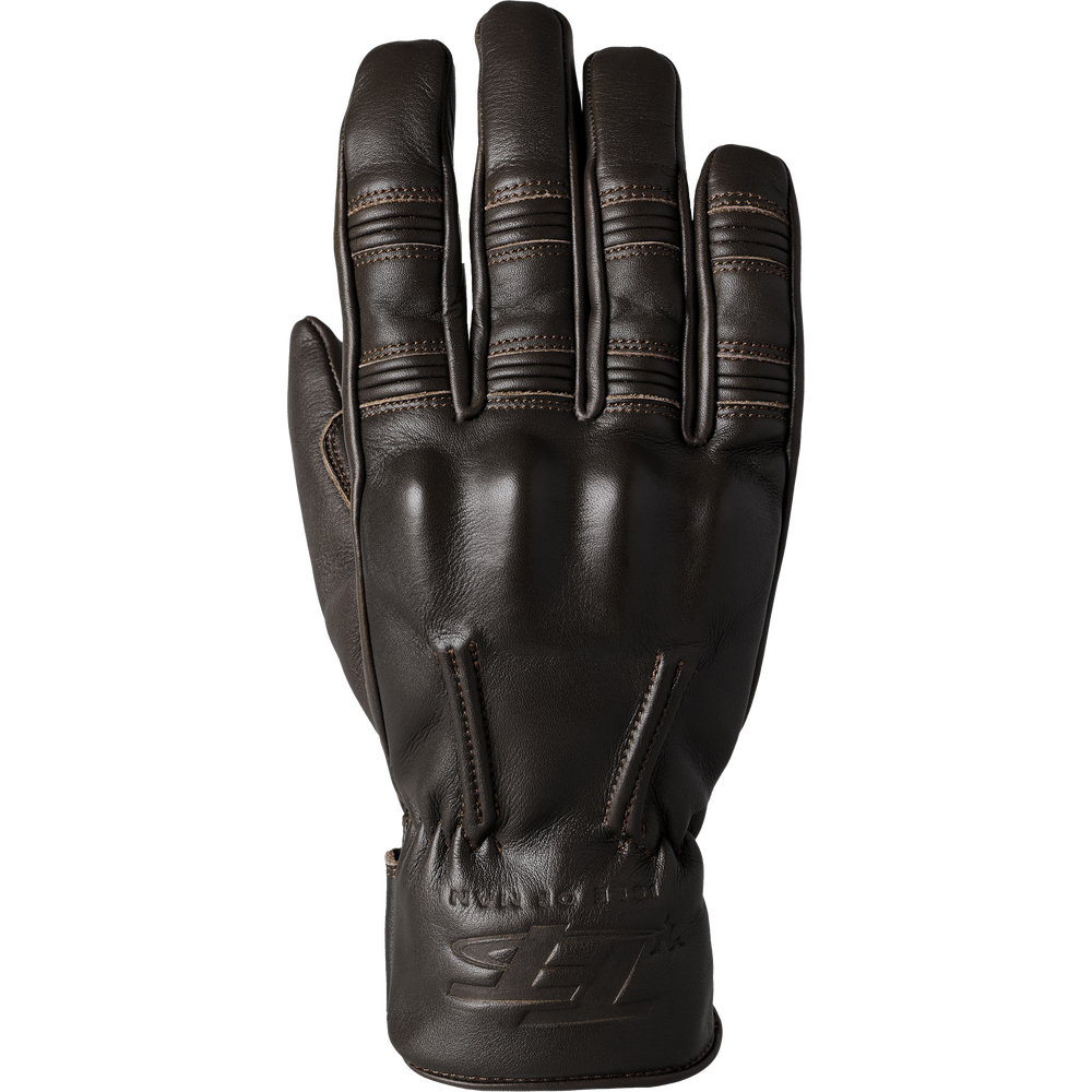 Black leather glove on a white background