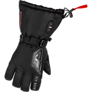 Black glove with digital display and control buttons on a white background