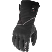 Black heated glove on a white background