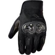Black glove with reflective accents on a white background
