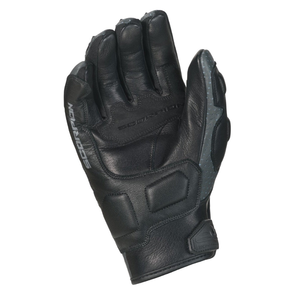 Black motorcycle glove on a white background