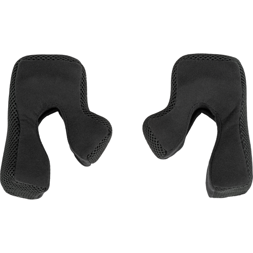 A pair of black U-shaped earplugs with breathable mesh sides, shown on a plain white background.