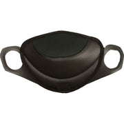 Black protective eye shield with handles on a white background