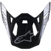 Black motorcycle helmet visor with a brand logo on a white background