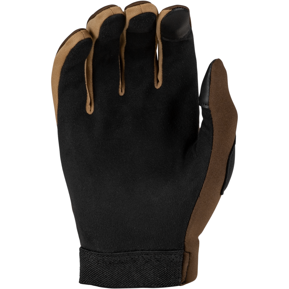 Black and brown glove on a white background