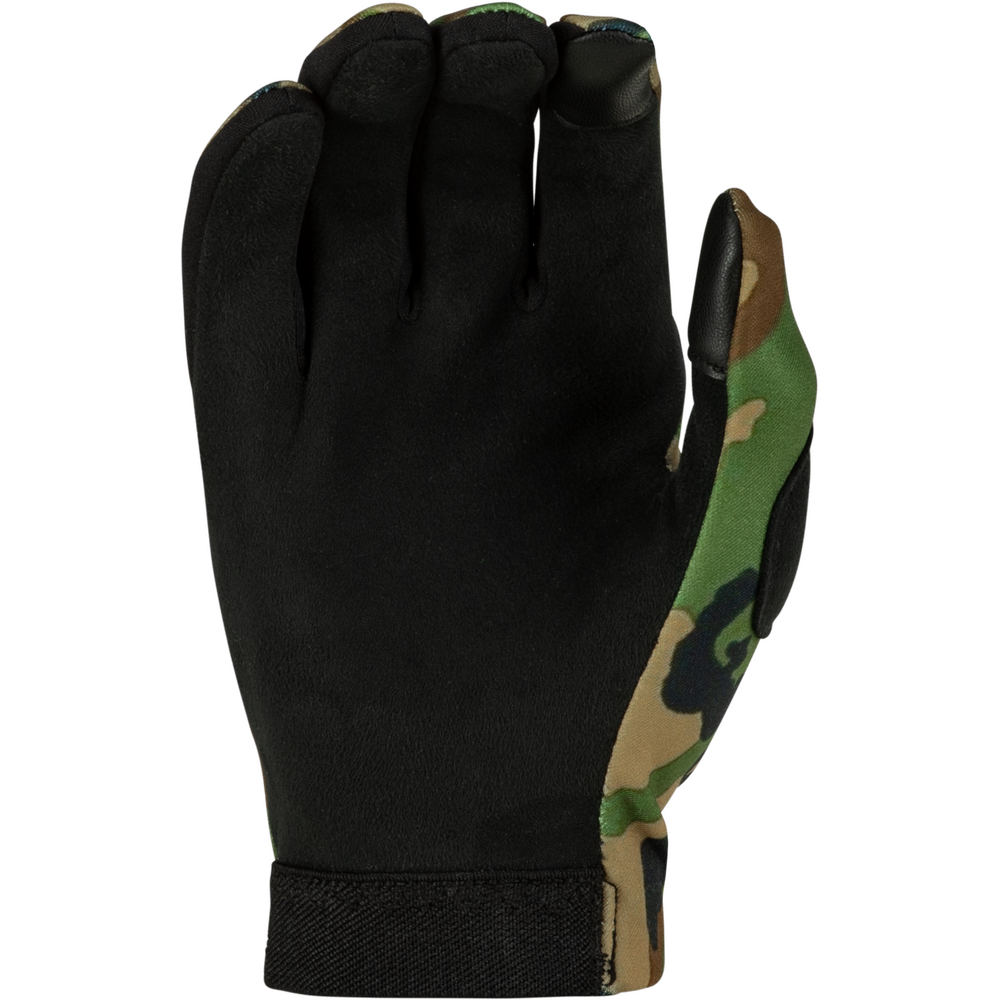 Black glove with camouflage pattern on a white background