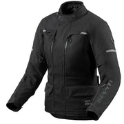 Black motorcycle jacket on a white background