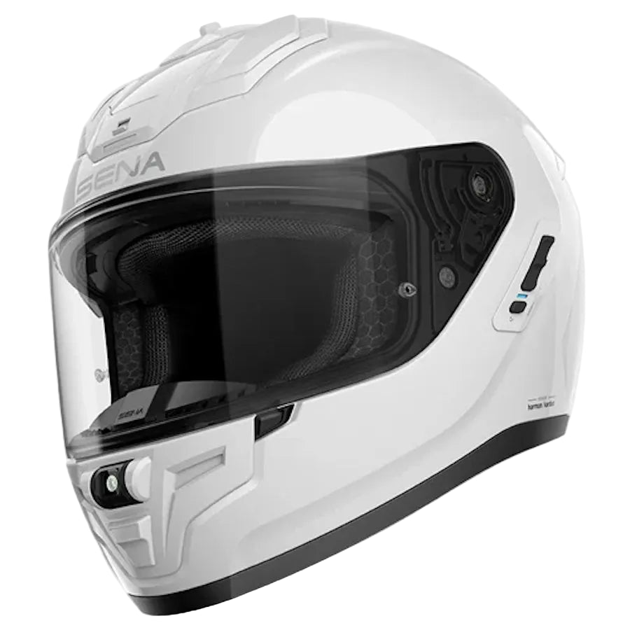 A white full-face motorcycle helmet with a clear visor, featuring the BENA brand name on the side, shown against a light gray background.