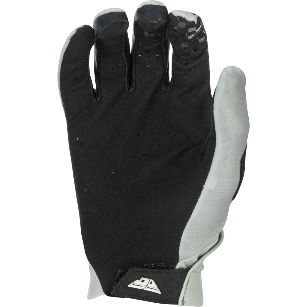 Black and gray glove with brand logo on a white background