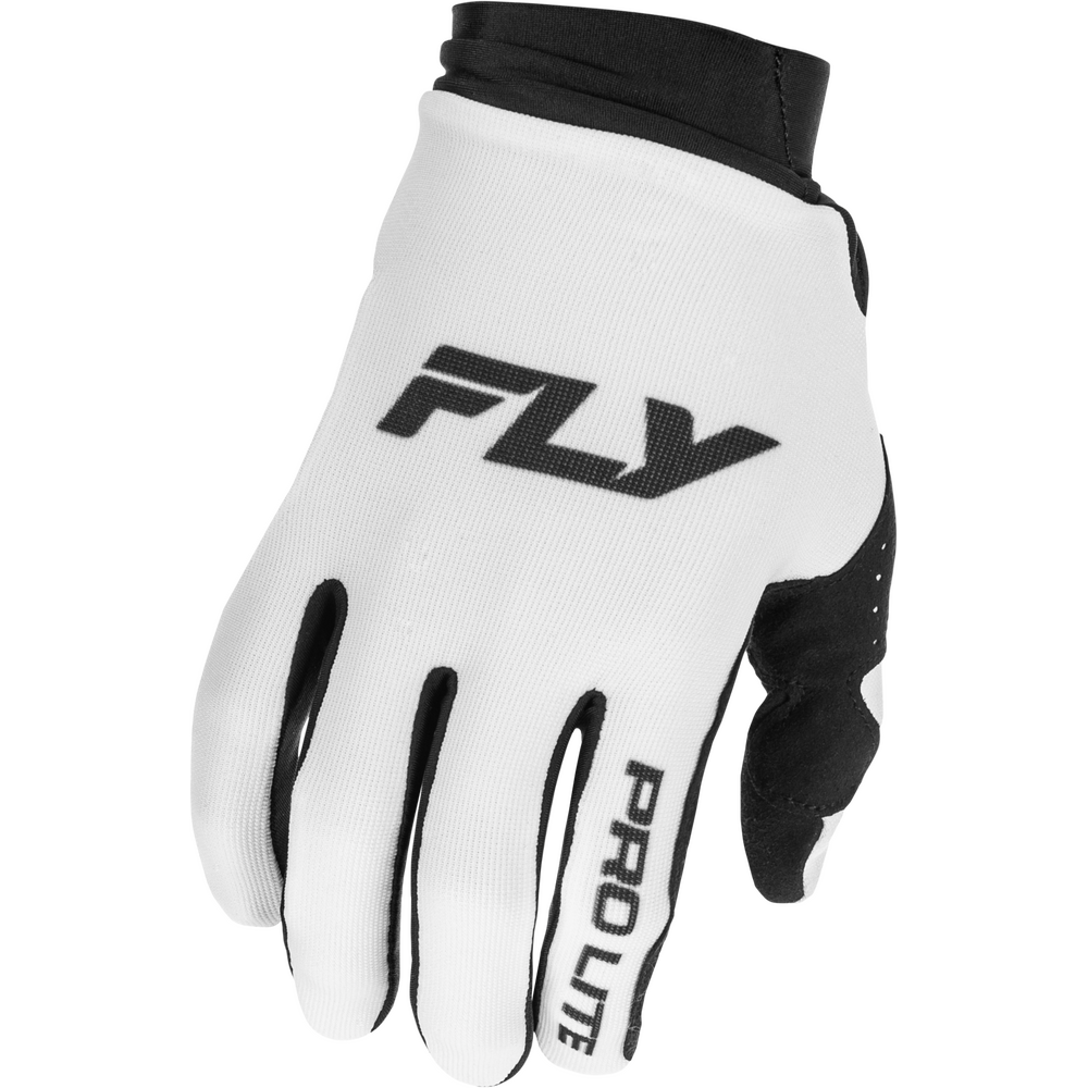 White and black glove with 'Fly' branding on a white background