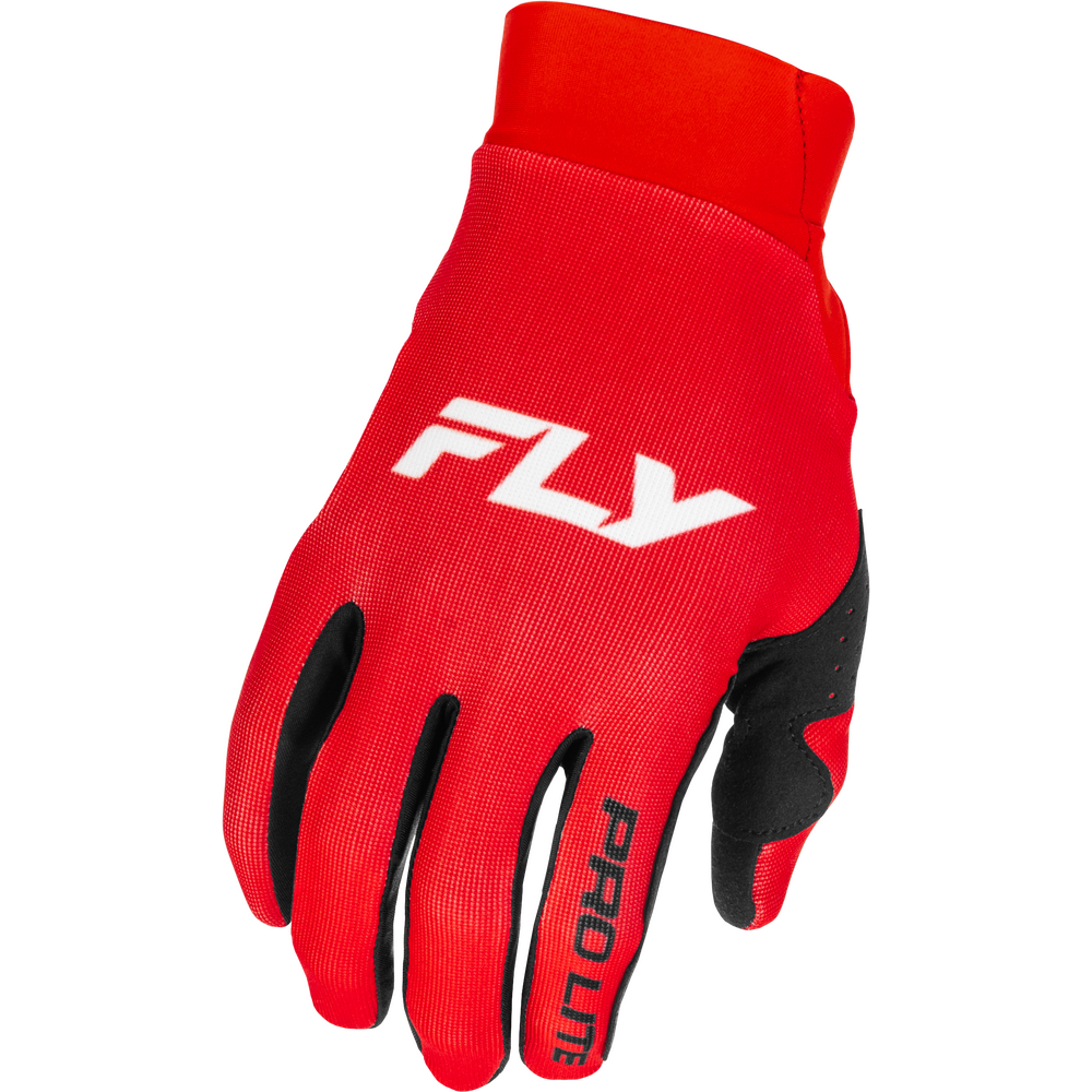 Red glove with black accents and 'Fly' logo on a white background