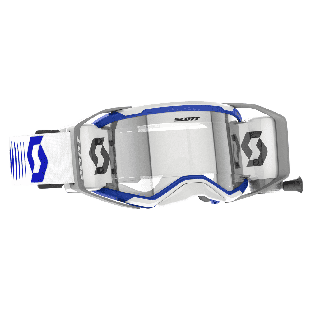 Scott goggles with clear lens on a white background