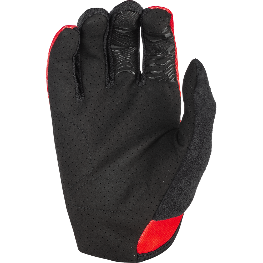 Black glove with red accents on a white background