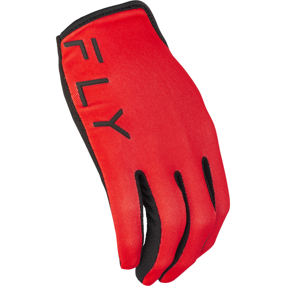 Red glove with black accents on a white background