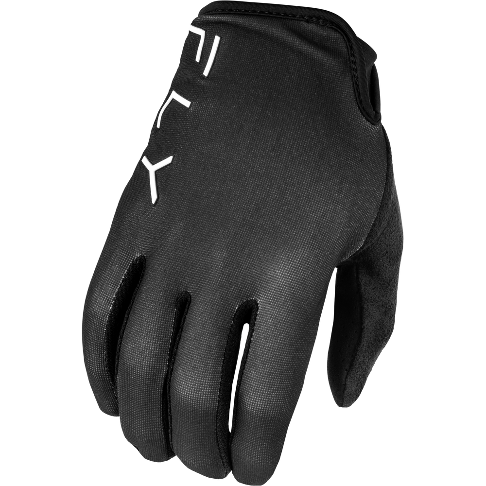 Black glove with a brand logo on a white background