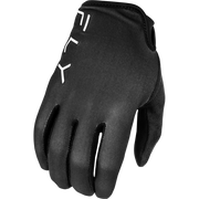 Black glove with a brand logo on a white background