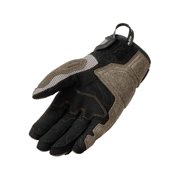 Black and brown glove on a white background