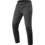 Pair of gray jeans on a white background