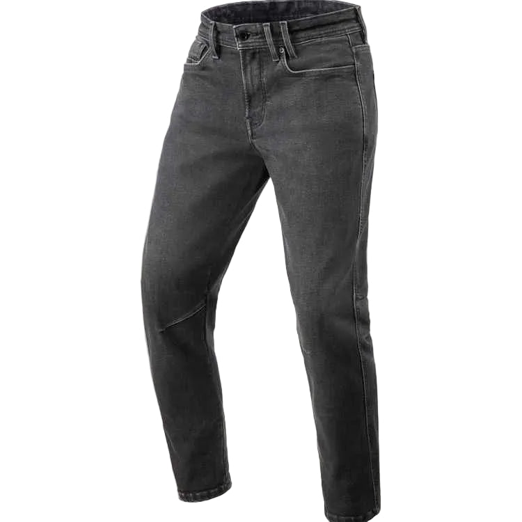 Pair of gray jeans on a white background