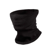 Black neck gaiter on a light gray background