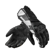 Black and gray gloves on a white background