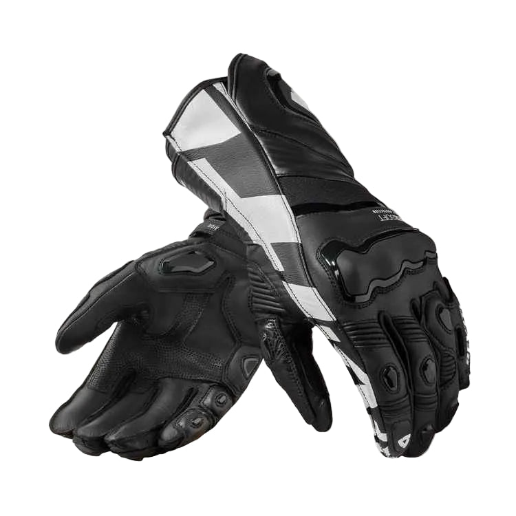 Black and gray gloves on a white background