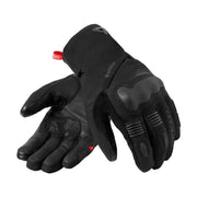 Black gloves with text on a white background