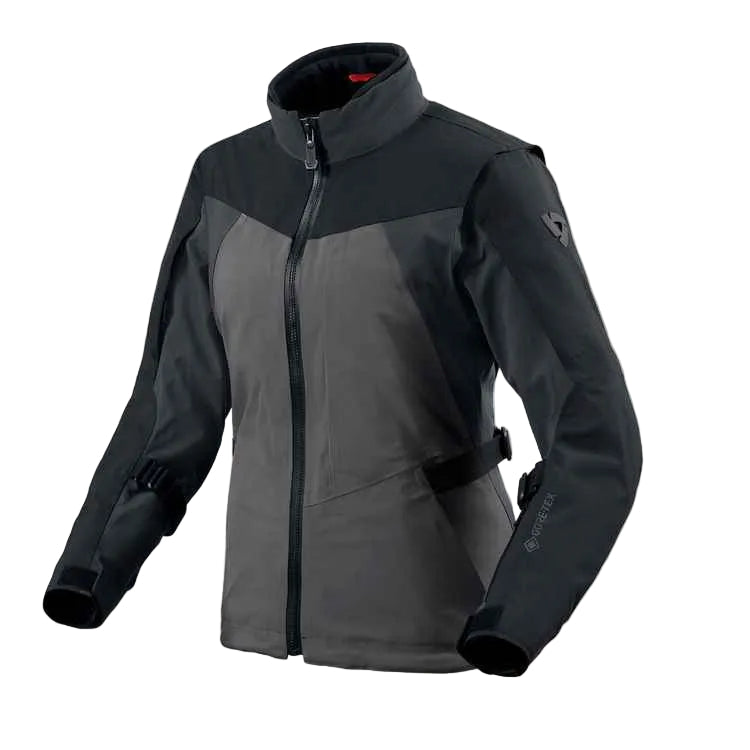 Black and gray jacket on a light gray background