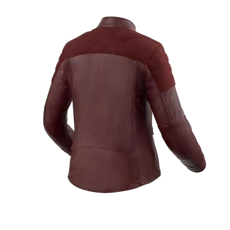 Brown leather jacket on a white background