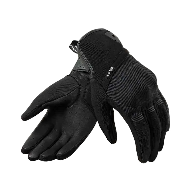 Pair of black gloves on a white background