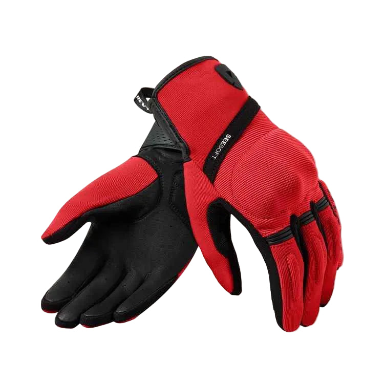 Red and black gloves on a white background