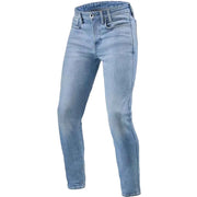 Light blue jeans on a white background