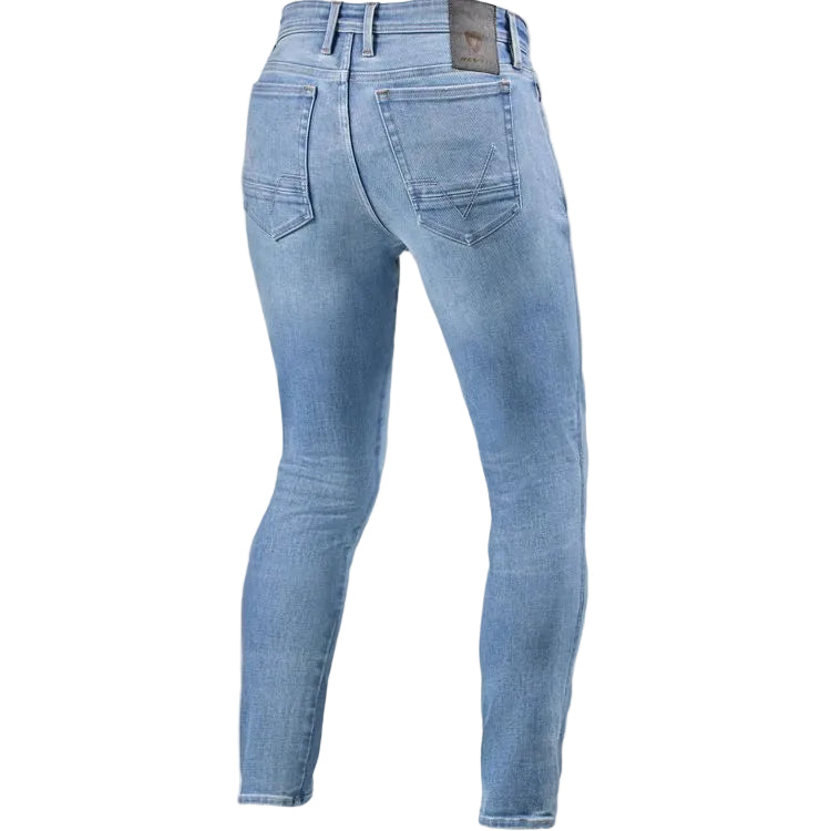Light blue jeans on a white background