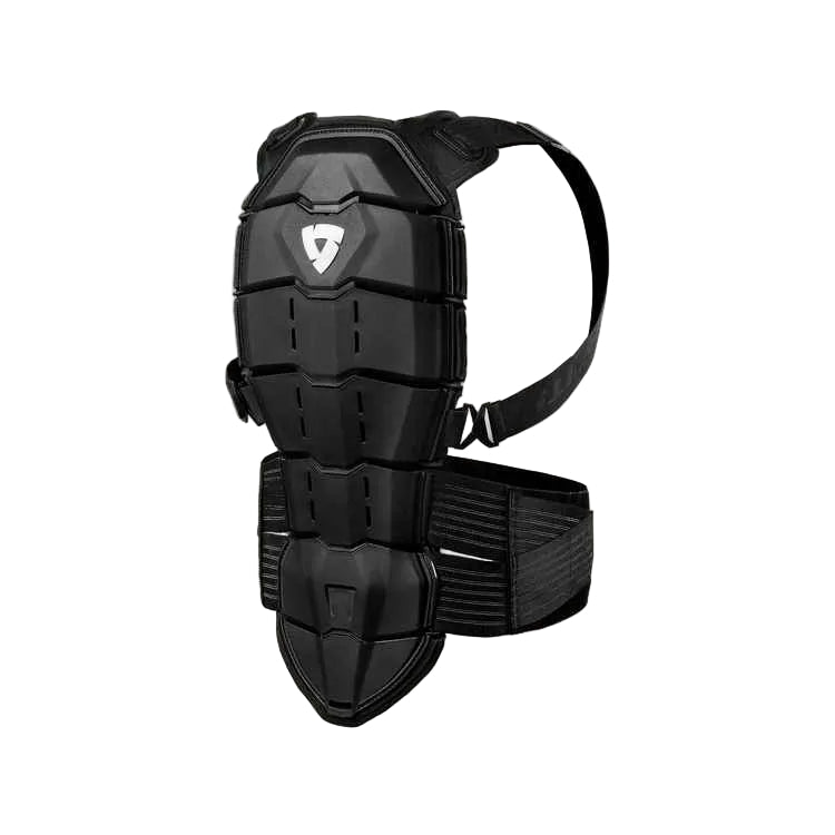 Black protective back guard on a white background