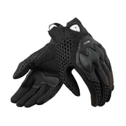 A pair of black tactical gloves with textured panels, mesh ventilation holes, and a visible 'Seesoft' brand logo on the back of one glove, set against a solid off-white background.